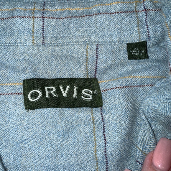 Orvis Light Blue Plaid Shirt Size XL - Picture 2 of 2